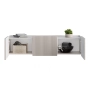 Szafka RTV Malmi 150 cm wisząca - kaszmir / crema bianca / czarny